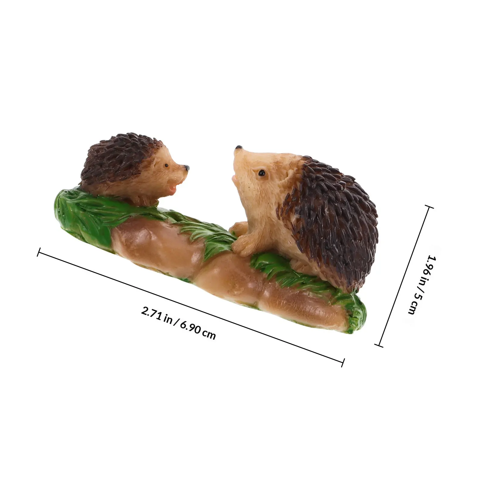 2Pcs Mini Animal Decoration Resin Hedgehog Chicken Statue Micro Landscaping Garden Desktop Ornament Vivid Lifelike Decorative