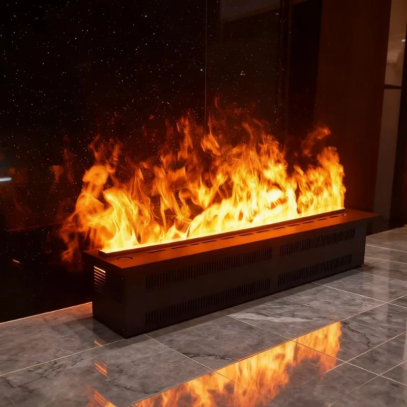 Modern Smart Electric Fireplace LED Flame APP Remote Control Insert Water Vapor Fireplace for Home Built-in xyl