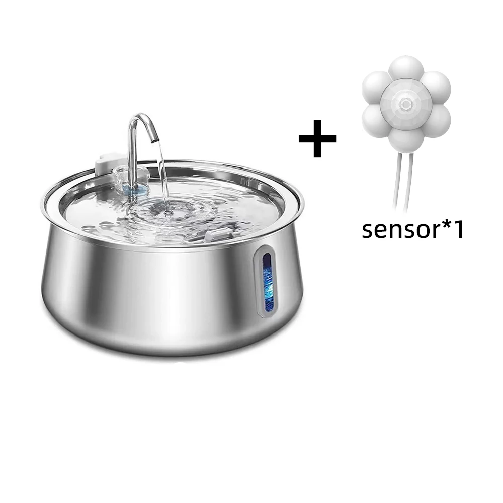 Katzenbrunnen, Edelstahl-Wasserspender für Haustiere, 4 l, großes Fassungsvermögen, automatischer Wasserspender für Haustiere, mehrschichtiger Filtrations-Wassernapf