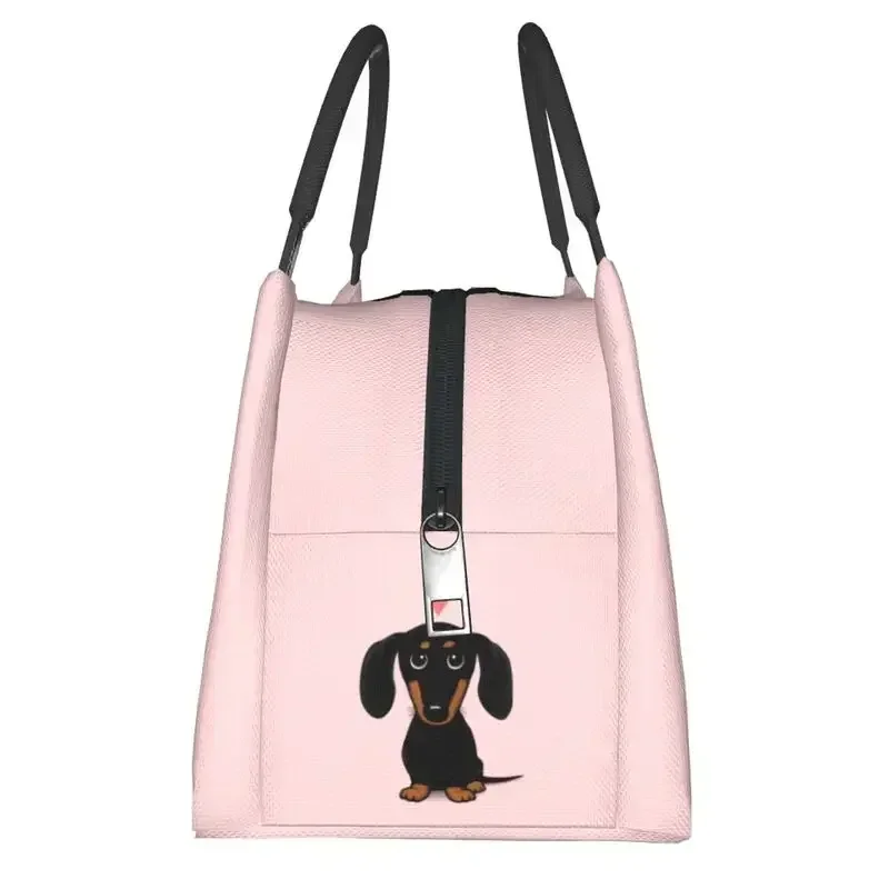 Cartoon Dackel Dachshund Heart Lunch Boxes for Cute Wiener Dog Thermal Cooler Food Insulated Bag Hospital Office Pinic Container