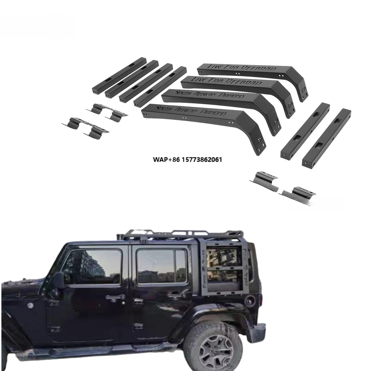 Car Roof Bumper Side Ladder for  Wrangler JK Storm 2007-2017