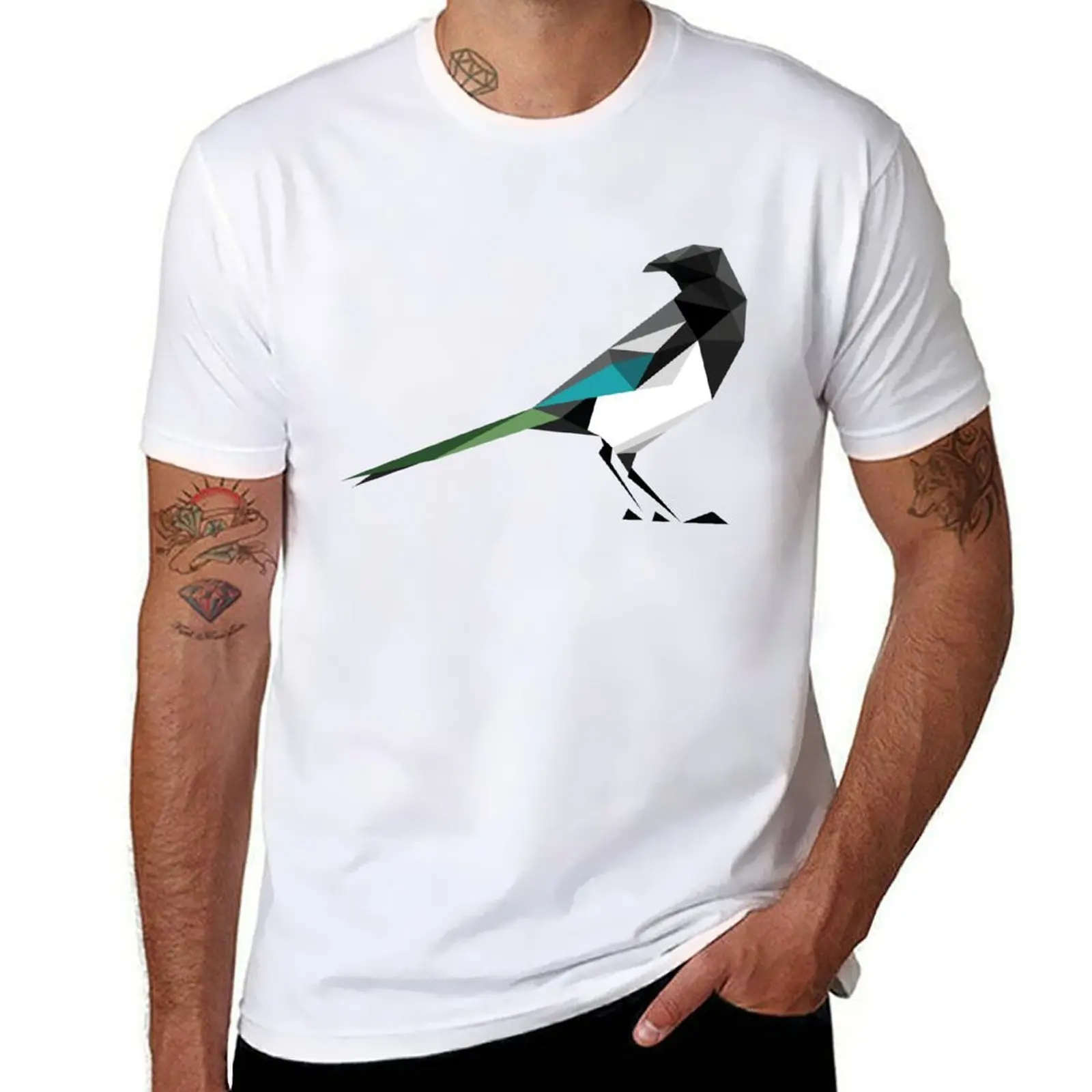 Magpie Geometric T-Shirt Soft Lightweight Cotton T-Shirt