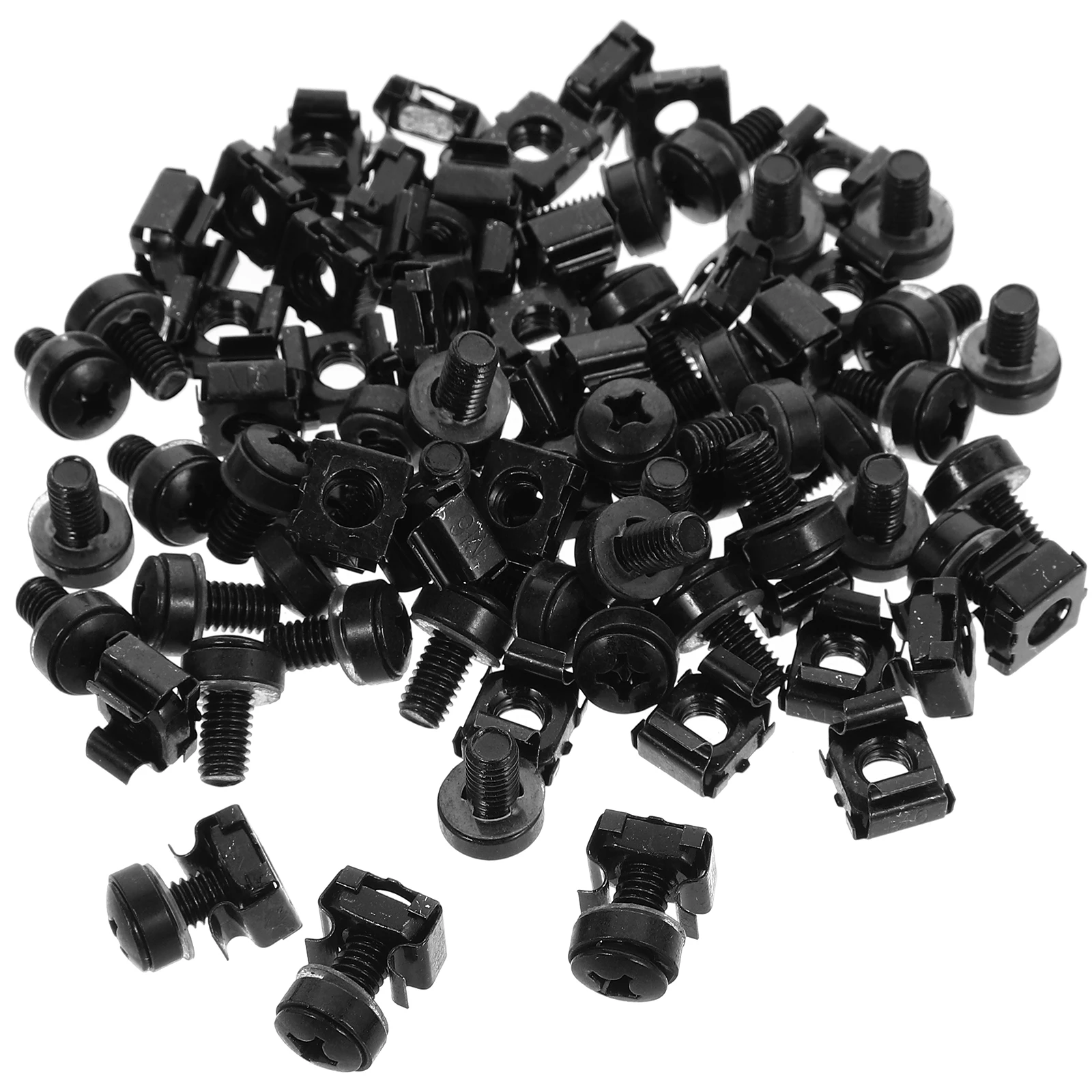 

50pcs M6x16cm Black Cage Nuts for Server Rack Mounting Network Devices Secure Installation Fit All Hole Racks Practical Stable