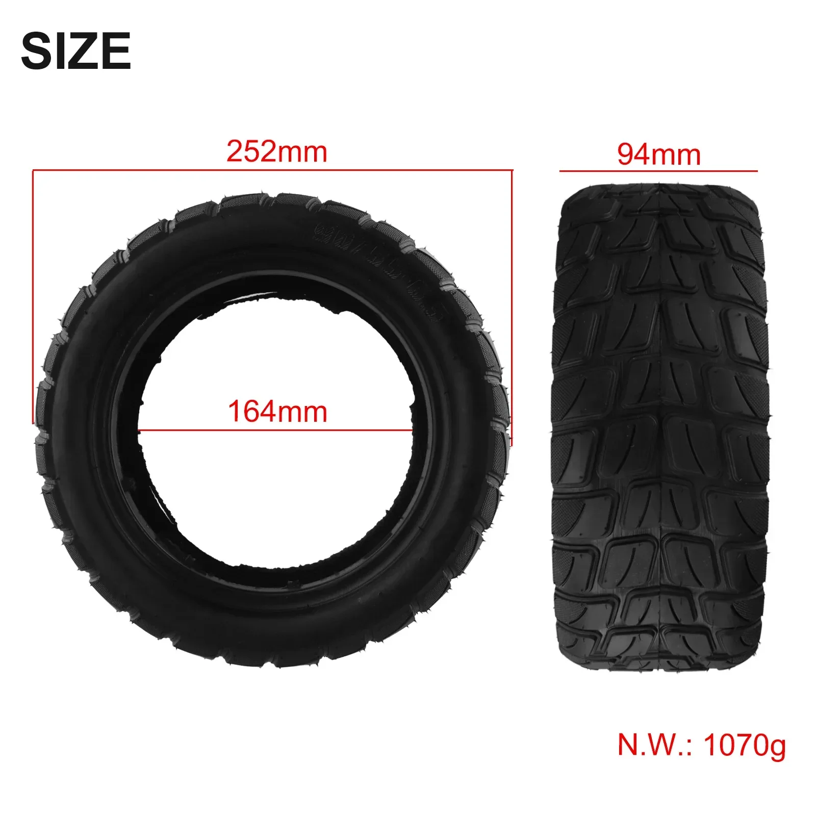 

10inch 90/55-6.5 Electric Scooter Tyre Widened Wear-resistant Off-road TubelessTires For E-scooter Kickscooter Vacuum Tire