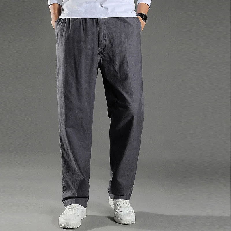 

Wear--resistant Work Men, Loose Straight-leg Large Size Workwear Pants Spring and Autumn