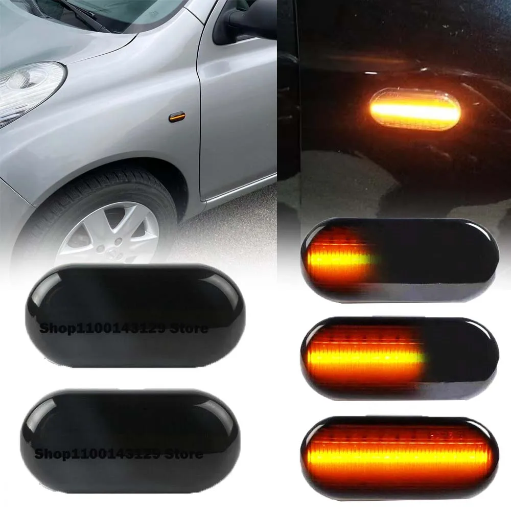 

2X LED Dynamic Side Maker Turn Signal Light For Dacia Duster 1 Dokker 1 Lodgy 1 Renault Megane Clio 1 KANGOO ESPACE Smart Fortwo