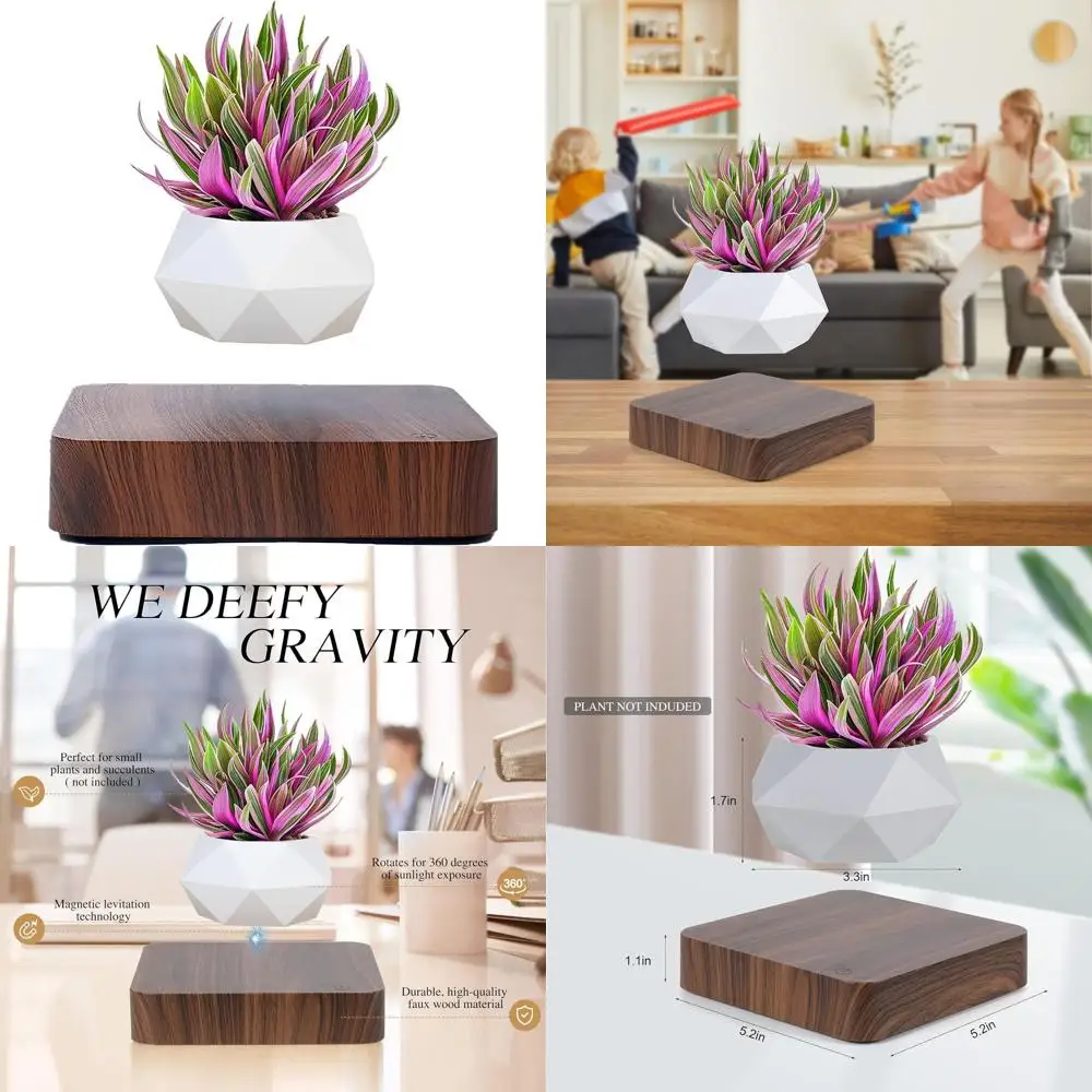 

Magnetic Levitating Planter - Modern Desk Decor for Home Garden