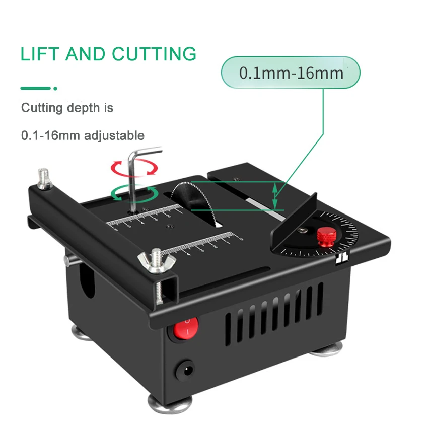 Imagem -02 - Mini Desktop Table Saw Faça Você Mesmo Carpintaria Acrílico Pvc Motosserra Modelo de Precisão Viu Função Máquina de Corte