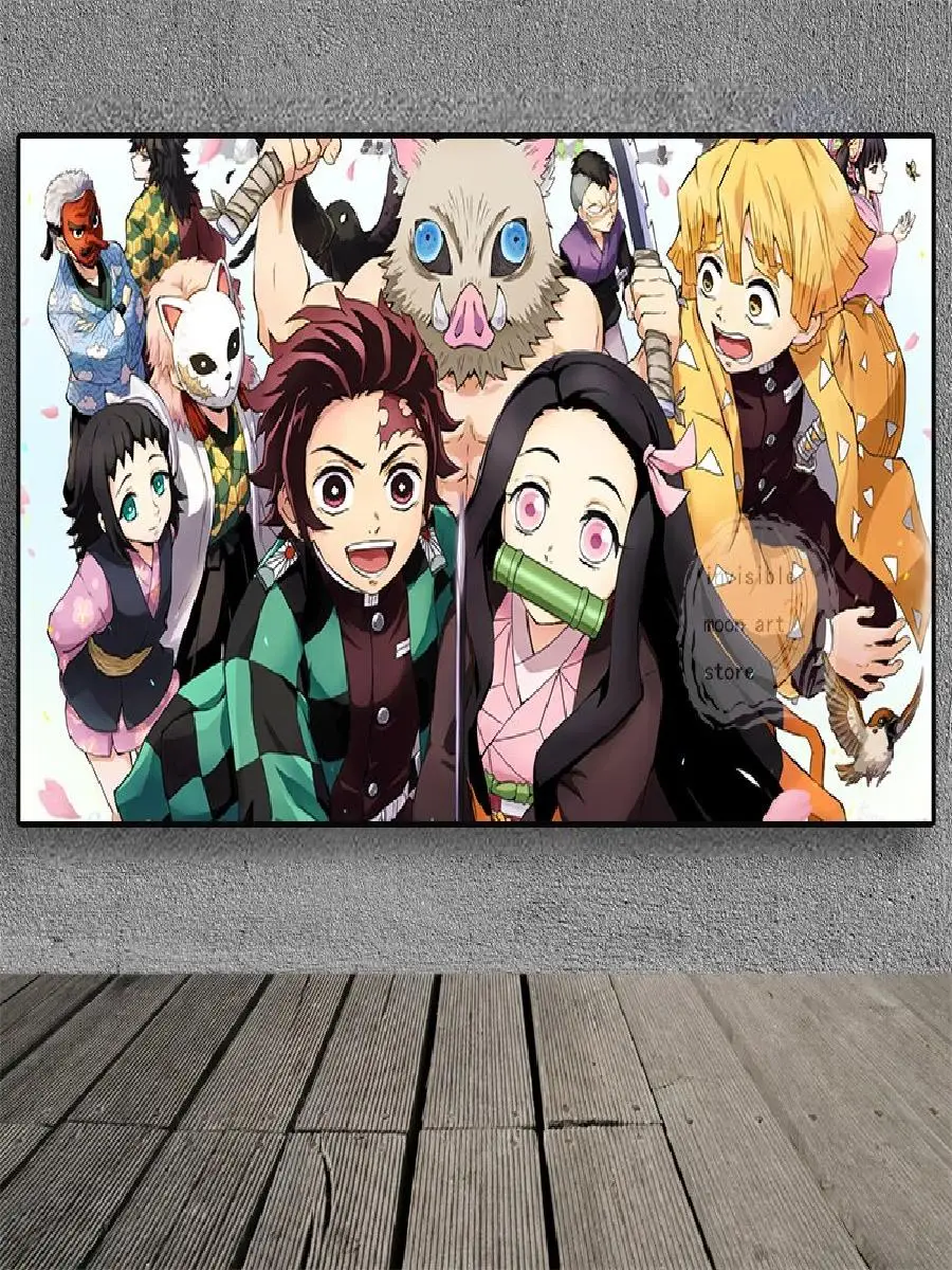 Classic Pop Anime Manga Demon Slayer Kimetsu No Yaiba Kamado Nezuko Canvas Art Posters  Wall Decor for Home