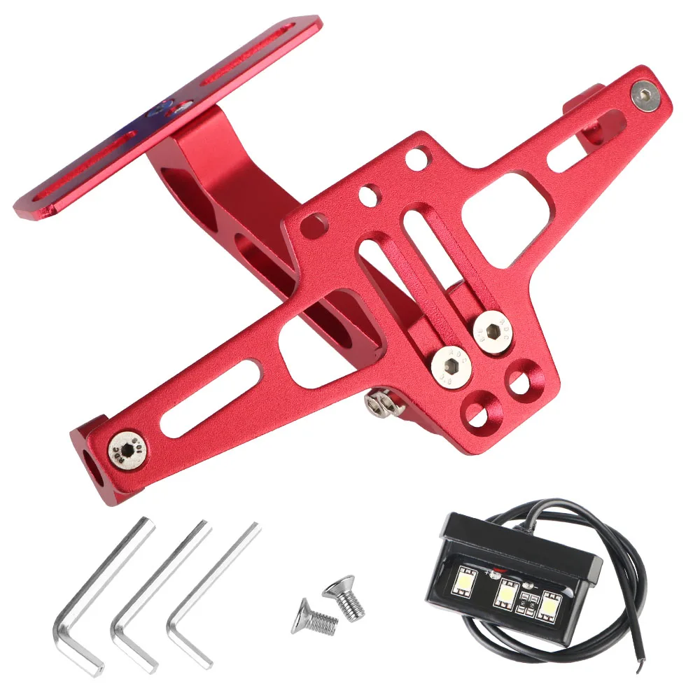Motorrad Lizenz Nummer Platte Halterung Hinten Blinker Lampe Halter CNC LED Licht Aluminium Fender Eliminator Kits Universal