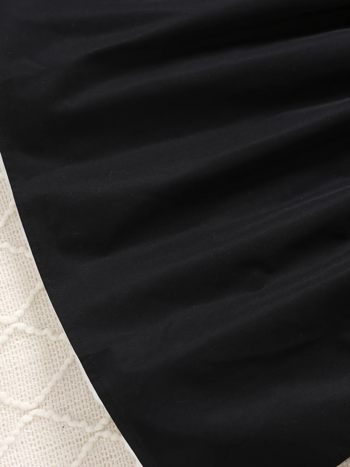 فستان صيفي للفتيات برقبة مربعة وأكمام فقاعية بلون سادة مع حزام الخصر والتخسيس