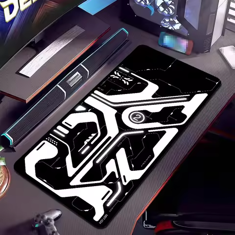 Cyberpunk Sci-fi Mech Mousepad Large Anti-Slip Mouse Pad Stitched Edges Mat Durable Desk Laptop Gaming​ Keyboard Pad XXL
