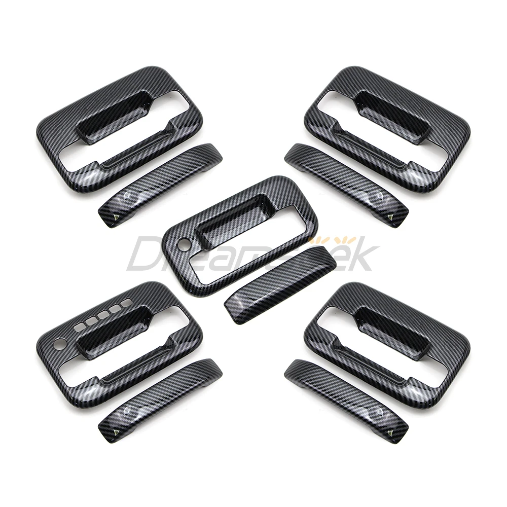 10PCs Door + Tailgate Handle Cover Carbon Fiber Look For Ford F150 F-150 2004 2005 2006 2007 2008 2009 2010 2011-2014 W/ KeyPad