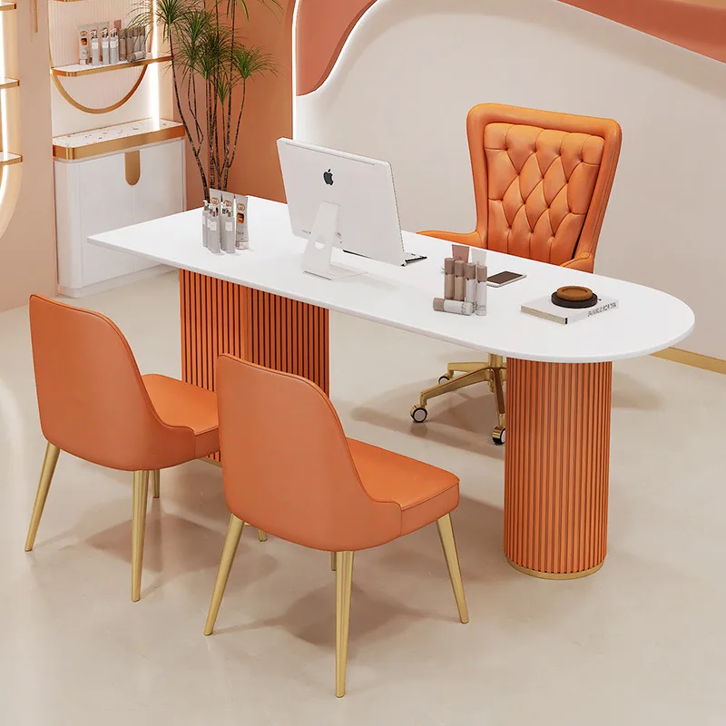 X-S Beauty salon medical beauty consultant reception negotiation table chairs light luxury slate office desk HG