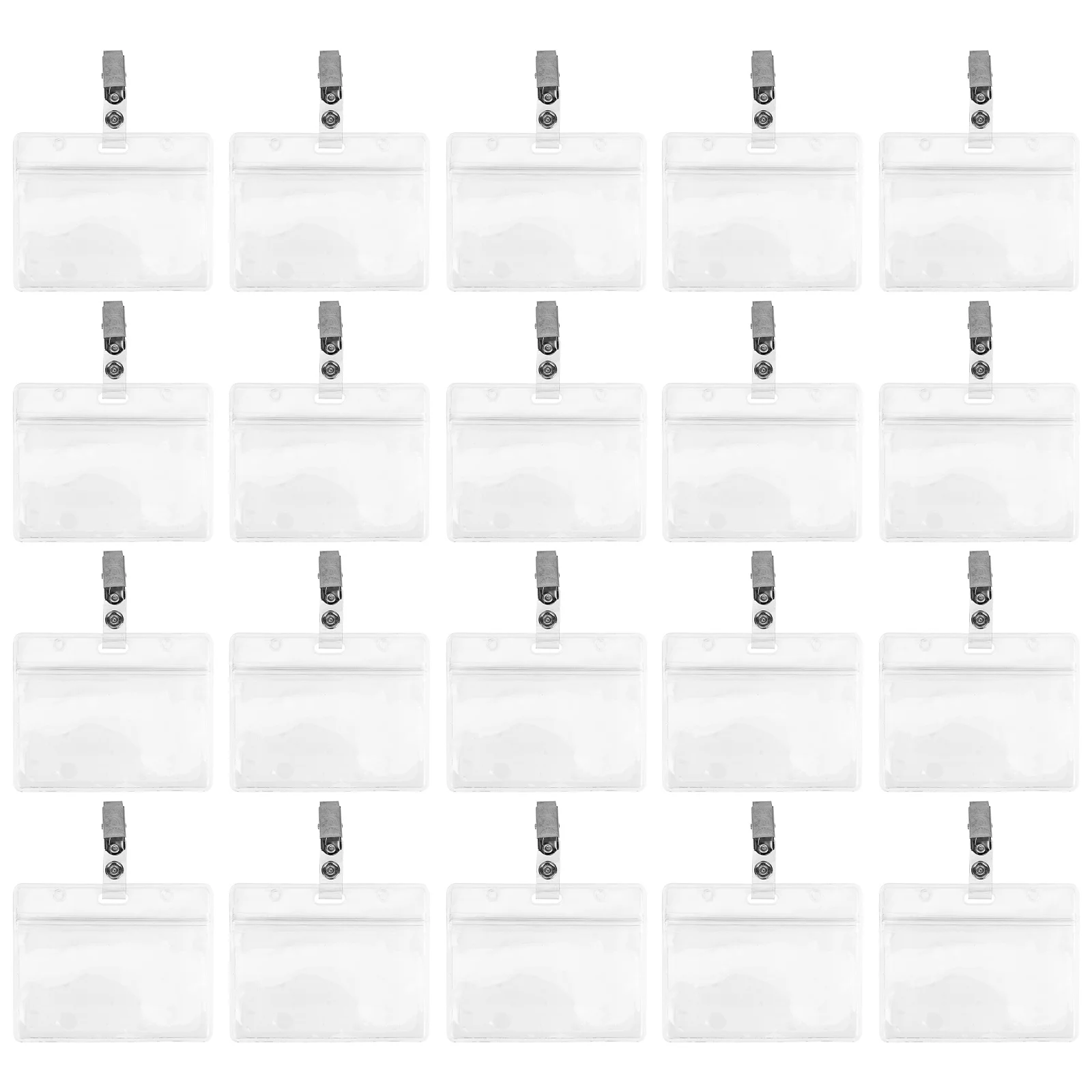 

20 Pcs Badge Holder Waterproof Labels Name Tags Clear Cards Container Protector Id Covers Bracket Nurse