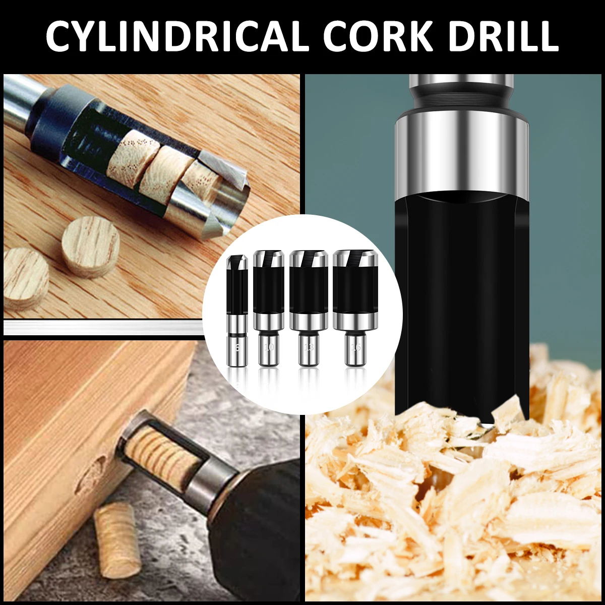 Woodworking countersunk cork drill bit combination tool efficient and durable drill bit accessories suitable for carpenters