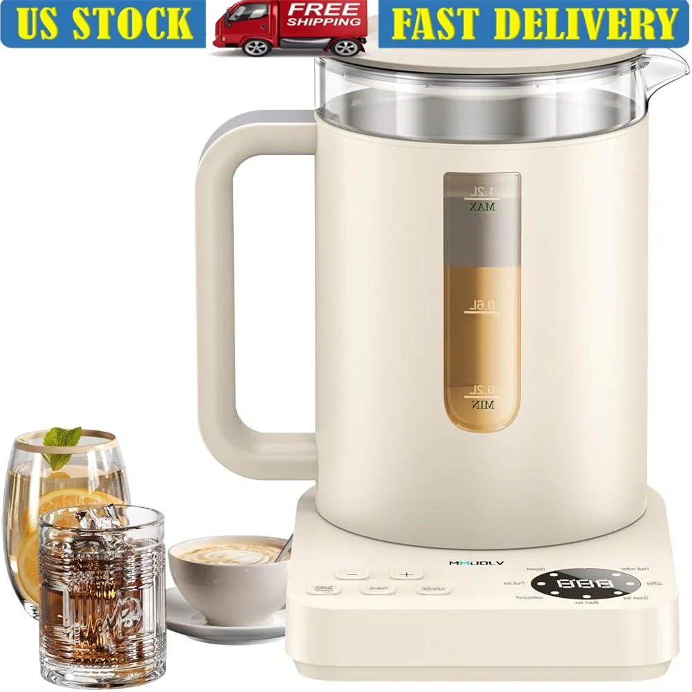 

Electric Kettle Tea Infuser Temperature Control Glass Pot Loose Tea Steeper Fast Boiling Durable Safe Cooking Options