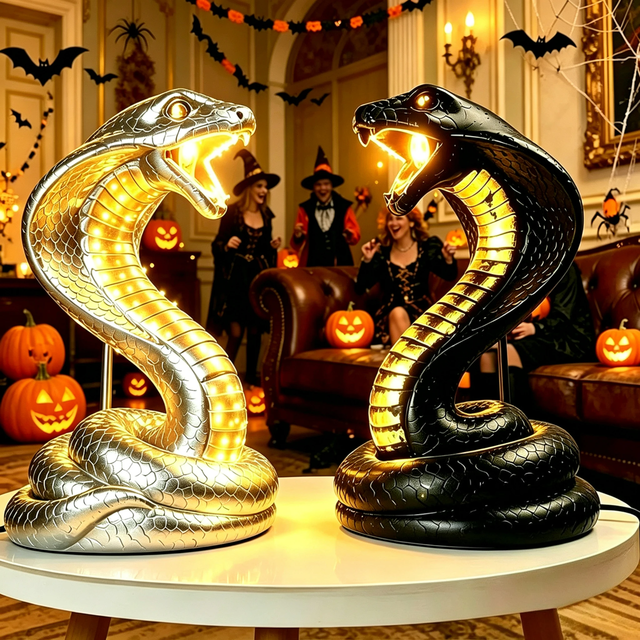 Cobra Night Lamp Button Switch USB Powered Resin Craftsmanship Suitable for Desktop Decorations Halloween Scene Decoration