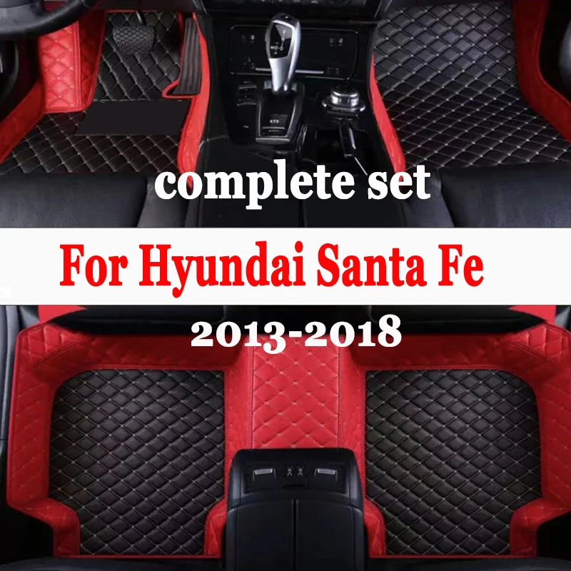 Car Floor Mats For Hyundai Santa Fe Five Seats 2013 2014 2015 2016 2017 2018 Auto Foot Pads Carpet Cover Interior Accessories