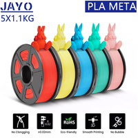 JAYO 3D PLA Meta Filament 1.75mm PLA 3D Filament 5Rolls/set High Liquidity Neatly Wound 3D Printer Filament For FDM 3D Printer