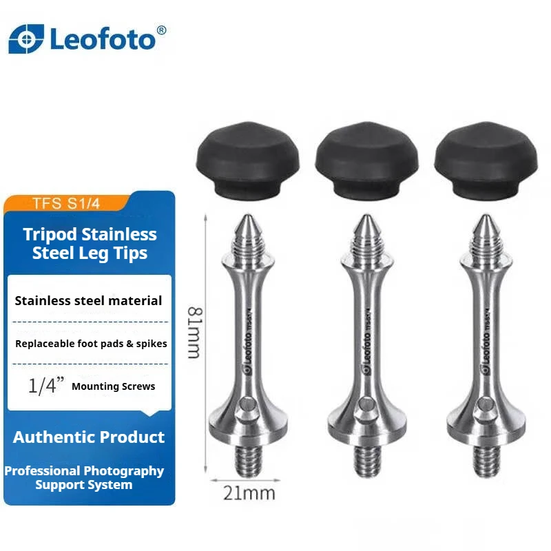 

Leofoto TFS S3/8 and S1/4 Tripod Stainless Steel Long Feet with Removable Double-Function Spikes TFS S3/8