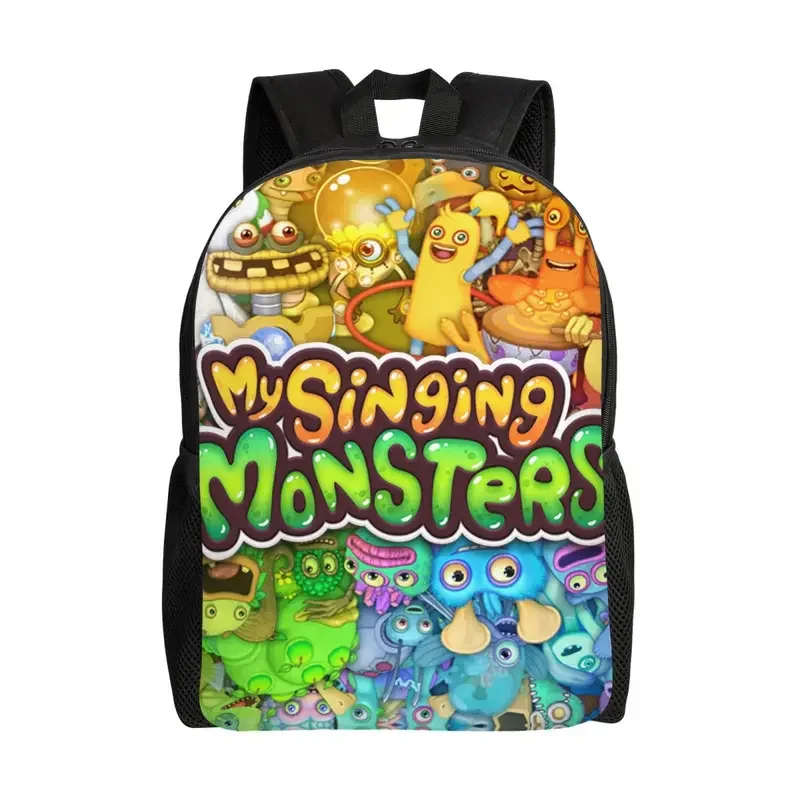 3D-printen Mijn Zingende Monsters Rugzakken Voor Meisjes Jongens Cartoon Anime Spel School Reistassen Boekentas Past 15 Inch Laptop