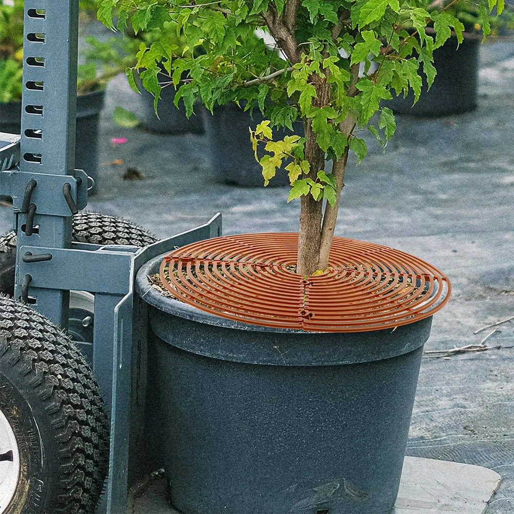 

6pcs Pet Protection Flowerpot Cover: Hollow Design Plant Pot Grid For Cat Digging Prevention Garden Balcony Office Indoor Plants