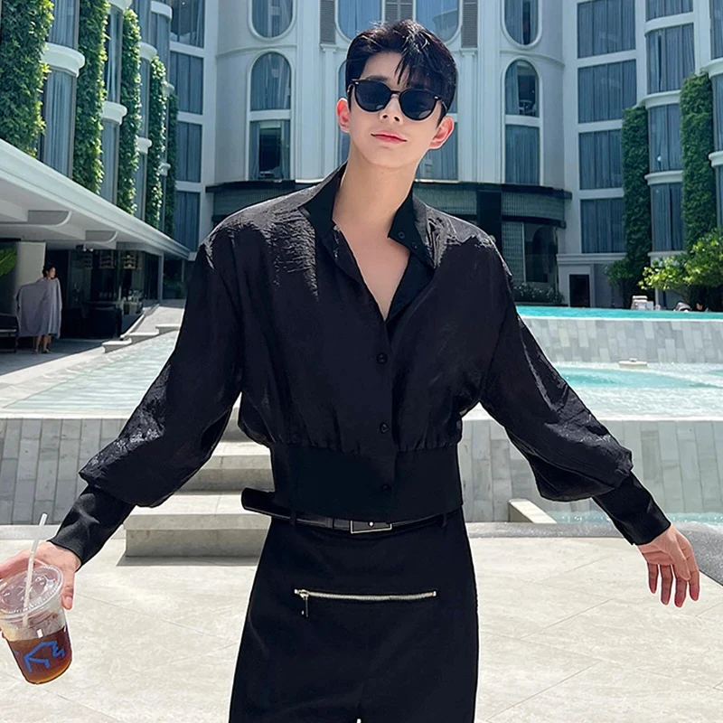 LUZHEN 2024 New Trendy Thin Translucent Shirt Long Sleeve Men Street Holiday Fashion Elegant Hawaiian Beach Casual Tops LZ4315