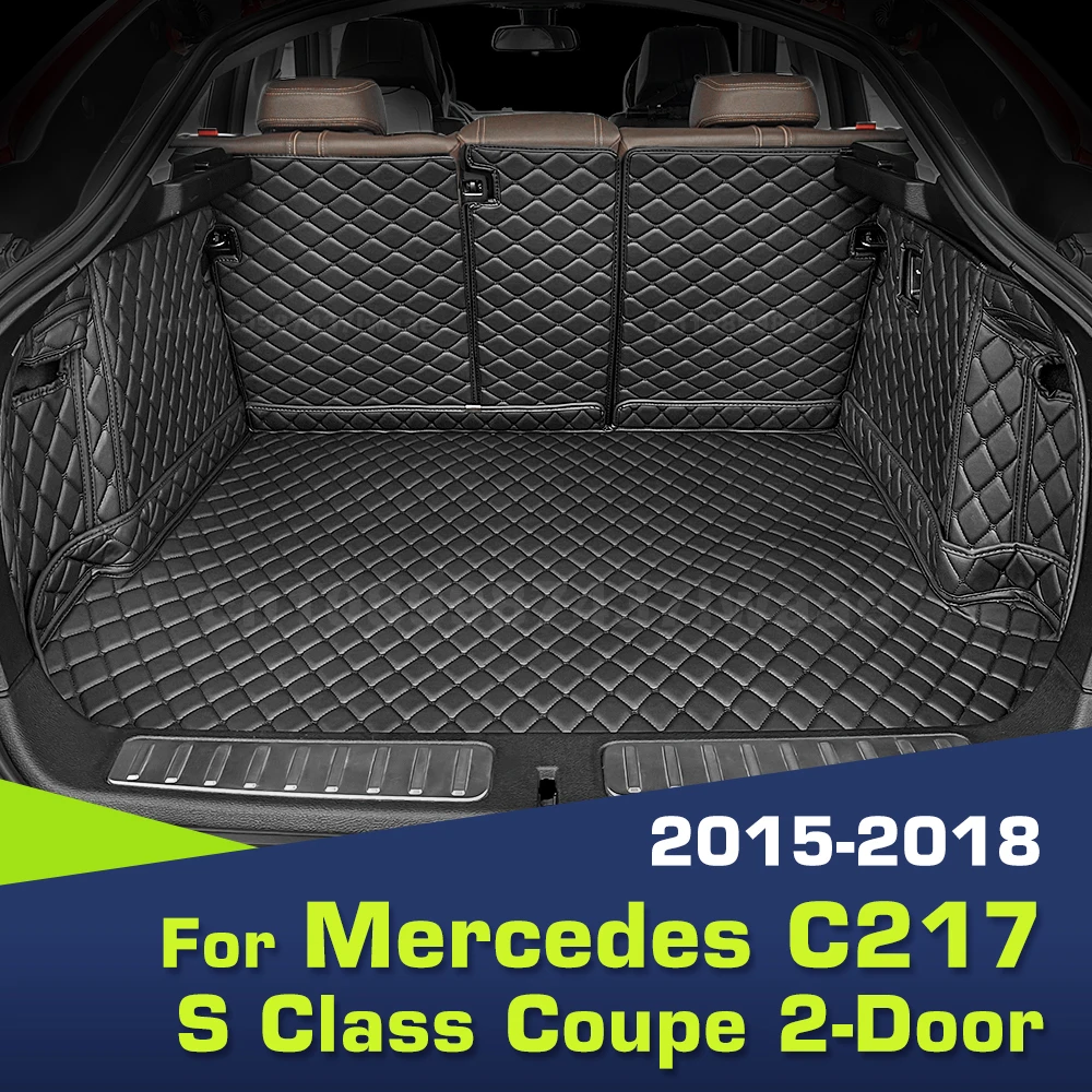 

Автоматический коврик в багажник с полным покрытием для Mercedes S class Coupe 2-дверный 2015-2018 17 16, чехол для багажника автомобиля, аксессуары для защиты салона
