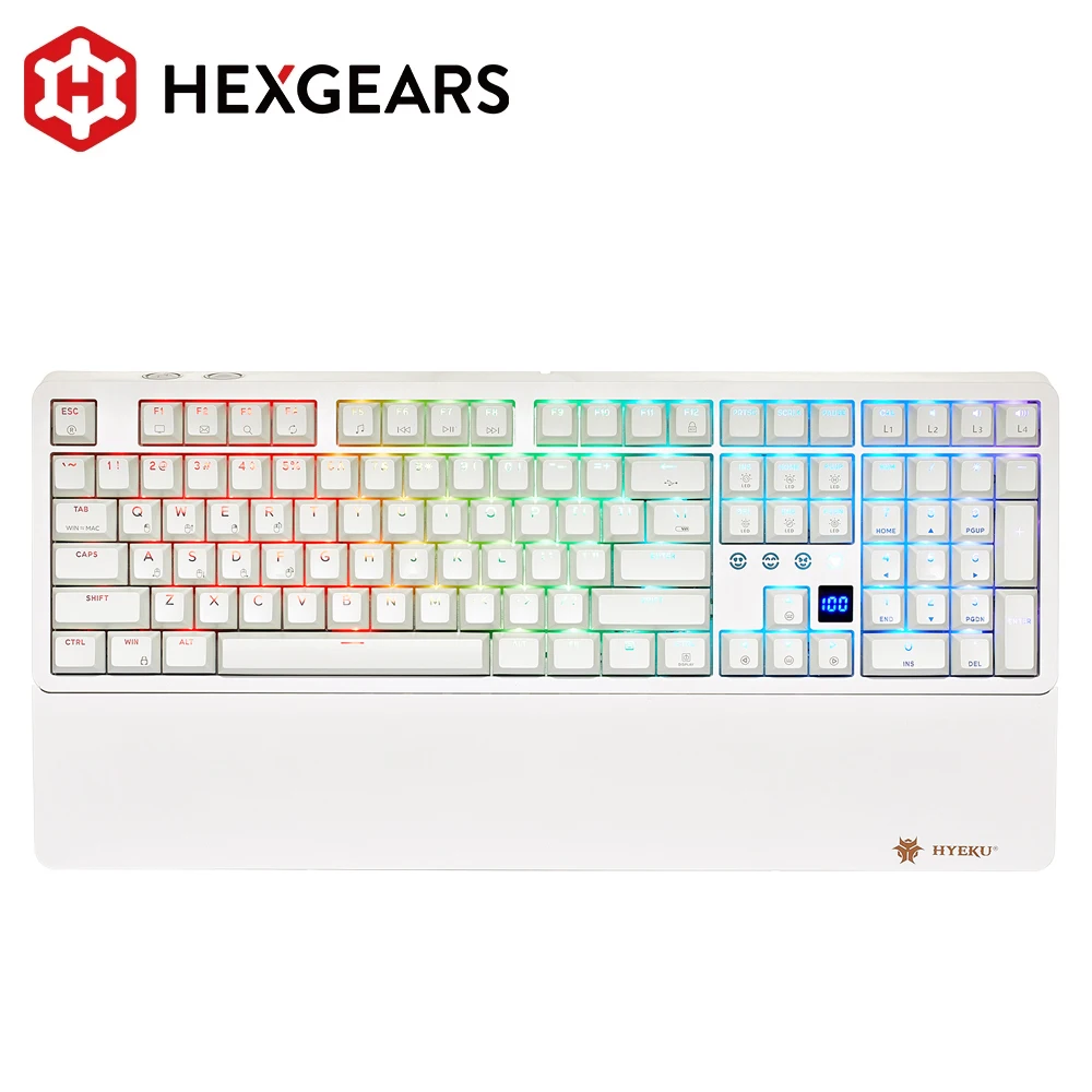 Hexgears Y5 108-key Wireless Mechanical Gaming Keyboard RGB Backlit, Gasket structure, BT5.0/2.4GHz/USB-C, keyboard for Win/Mac