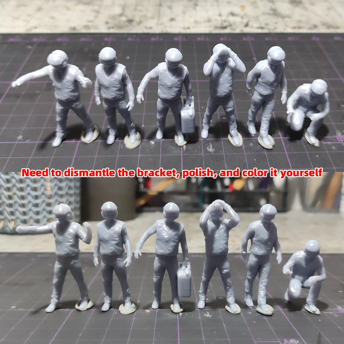 1/35 1/48 1/60 1/72 1/100 1/144 Modellbausatz 3D Harz Miniatur Soldatenfiguren Diorama Unbemalte Bodenbesatzung DIY für Gundam – Detail 4