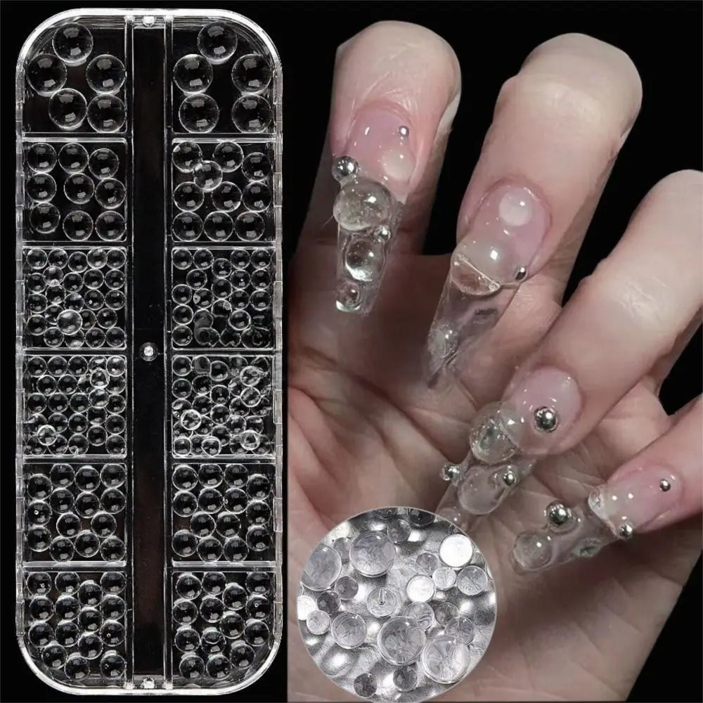 Transparent Round Bead Nail Accessories Bubble Bead Three-Dimensional Nail Decoration Nail Bead Charms Nail Art Design