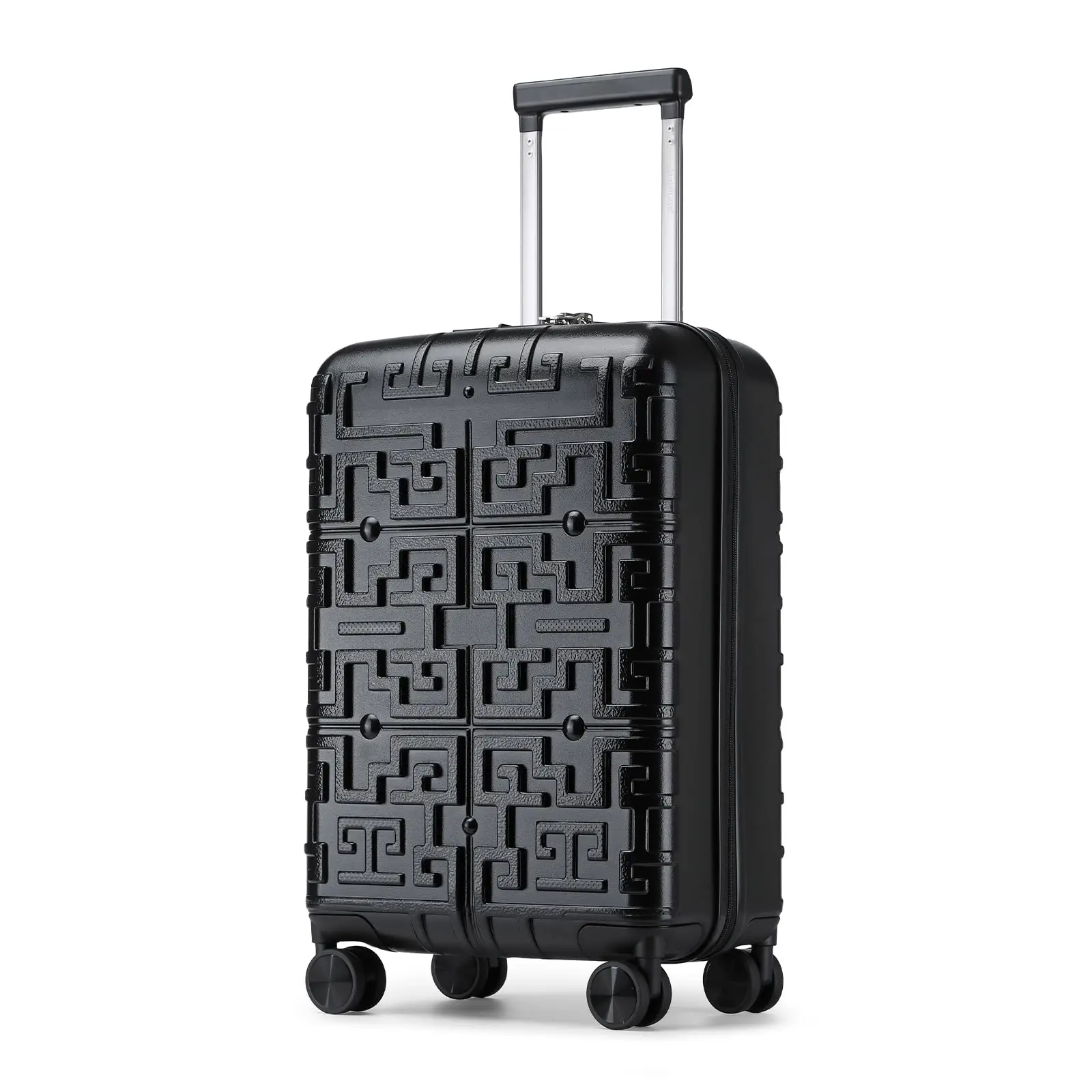 Supercase trolley suitcase 55x35x23 cm, TSA-PP hard shell, 4 spinner rolls, hand luggage silver, lightweight and robust case