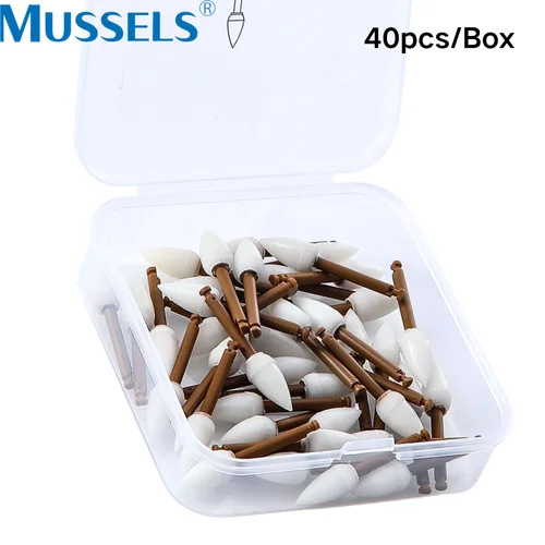 Imagen 2 del producto Kit de pulido compuesto para pulidor Dental, 40 Uds., discos de puntos y tazas, sistema de acabado de 1 paso, cabezales de molienda para mejorar los dientes, vástago RA