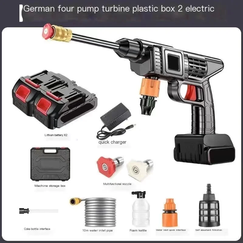 Cordless High Pressure Car Wash Washer Gun Electric Water Washing Gun Rechargeable Battery Spray Water Cleaner Power Tools