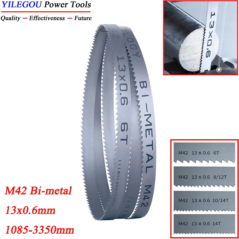 8 9 10 12 14 16" FM42 Bimetal Band Saw 1140 1400 1640 1790 2560 2750mm Bandsaw Blades 13×0.6mm Bi-Metal Saw Blades Cutting Metal