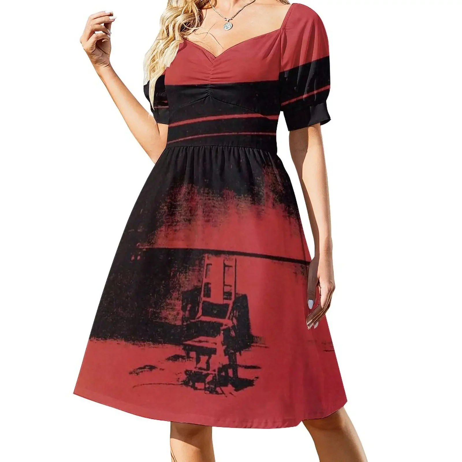 

Electric Chair Andy Warhol Short-Sleeved Dress women's evening dresses Casual dresses