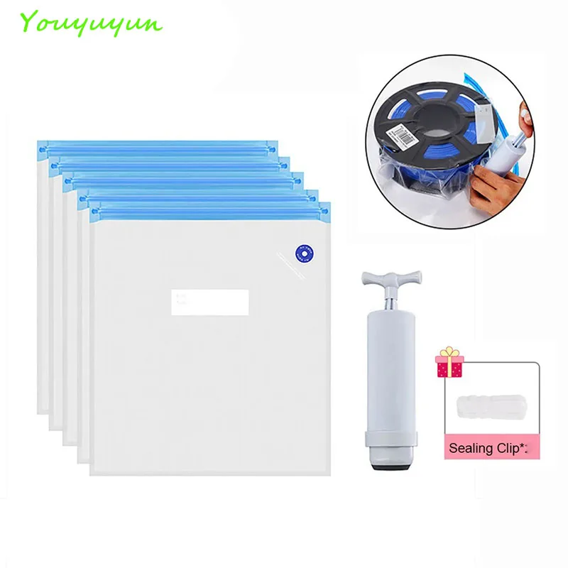 Youyuyun PLA ABS TPU Vacuum Bag Filament Storage Bag 3D Printer Filament Dryer Safekeep Humidity Resistant 3D Printer Parts