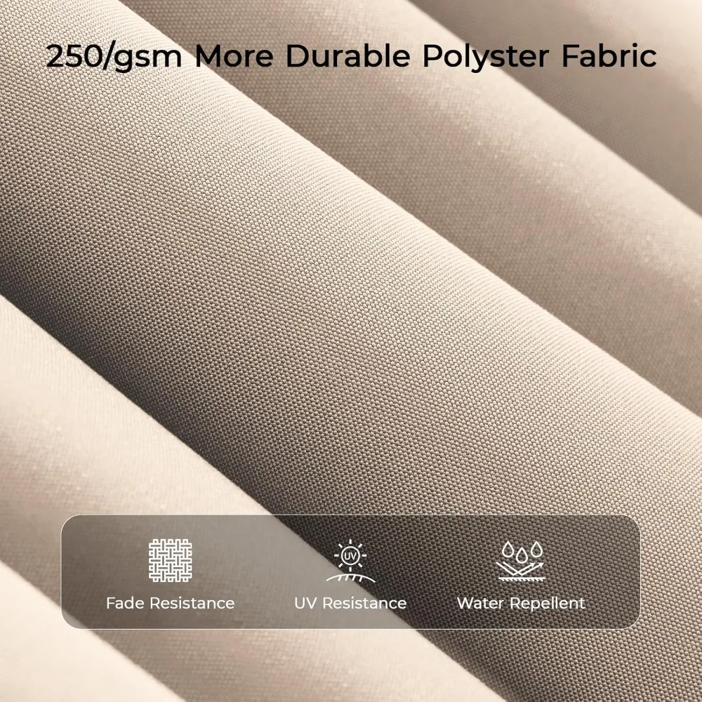 10 Feet Patio Umbrella, Outdoor Cantilever Round Umbrella with Creative Swivel Handle and Easy Tilt, Windproof Offset Umbrella