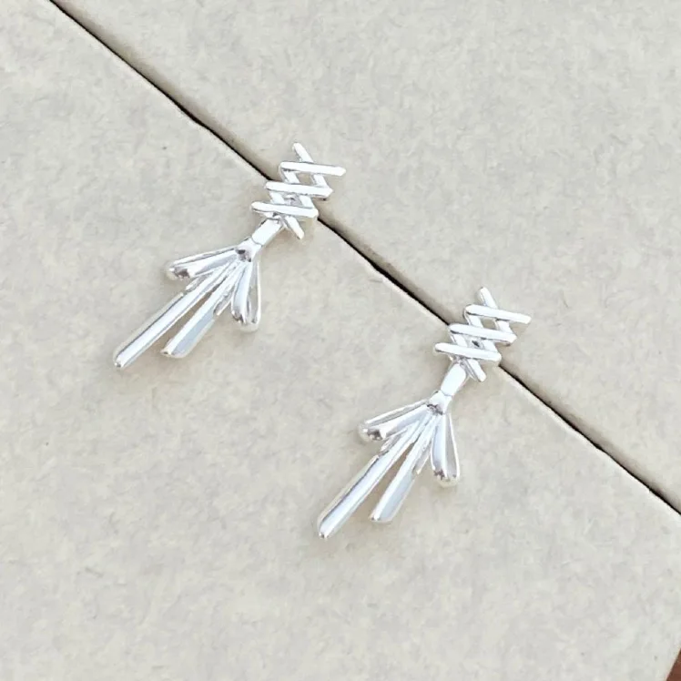 PONYKISS 925 Sterling Silver Cute Cross Bowknot Stud Earrings for Minimalist Women Fine Jewelry Detachable Accessories