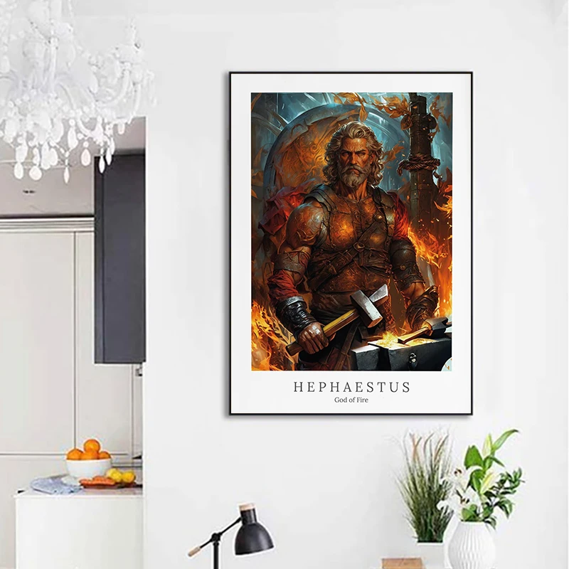 Greek Goddess of Beauty Mythology Goddess of Beauty Descends Poster Nouveau Canvas Painting Love God Wall Art Picture Home Decor