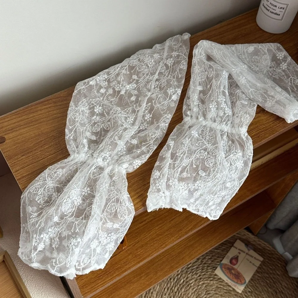 

Дышащие эластичные рукава из ледяного шелка, тонкие, с сетчатым цветочным узором, длинные, для защиты от солнца, для велоспорта