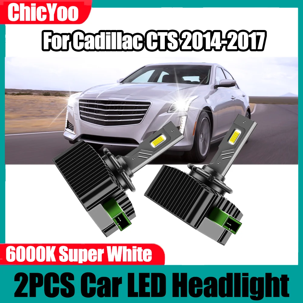 

2 шт. мощные ксеноновые фары HID 30000LM, светодиодные автомобильные фары, ксеноновые лампы 6000K, супербелые, 120 Вт для Cadillac CTS 2014-2017