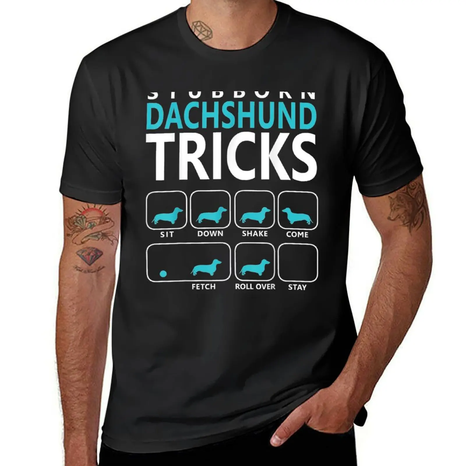 Dachshund Dog Stubborn Dachshund Tricks T-Shirt graphics for a boy tops mens t shirt graphic