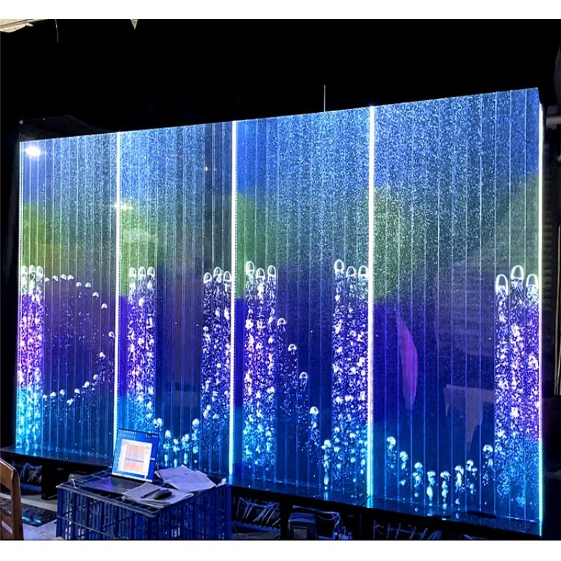 iluminacao led personalizada painel de parede acrilico divisao de quarto caracteristica de agua bolha de agua tela 01