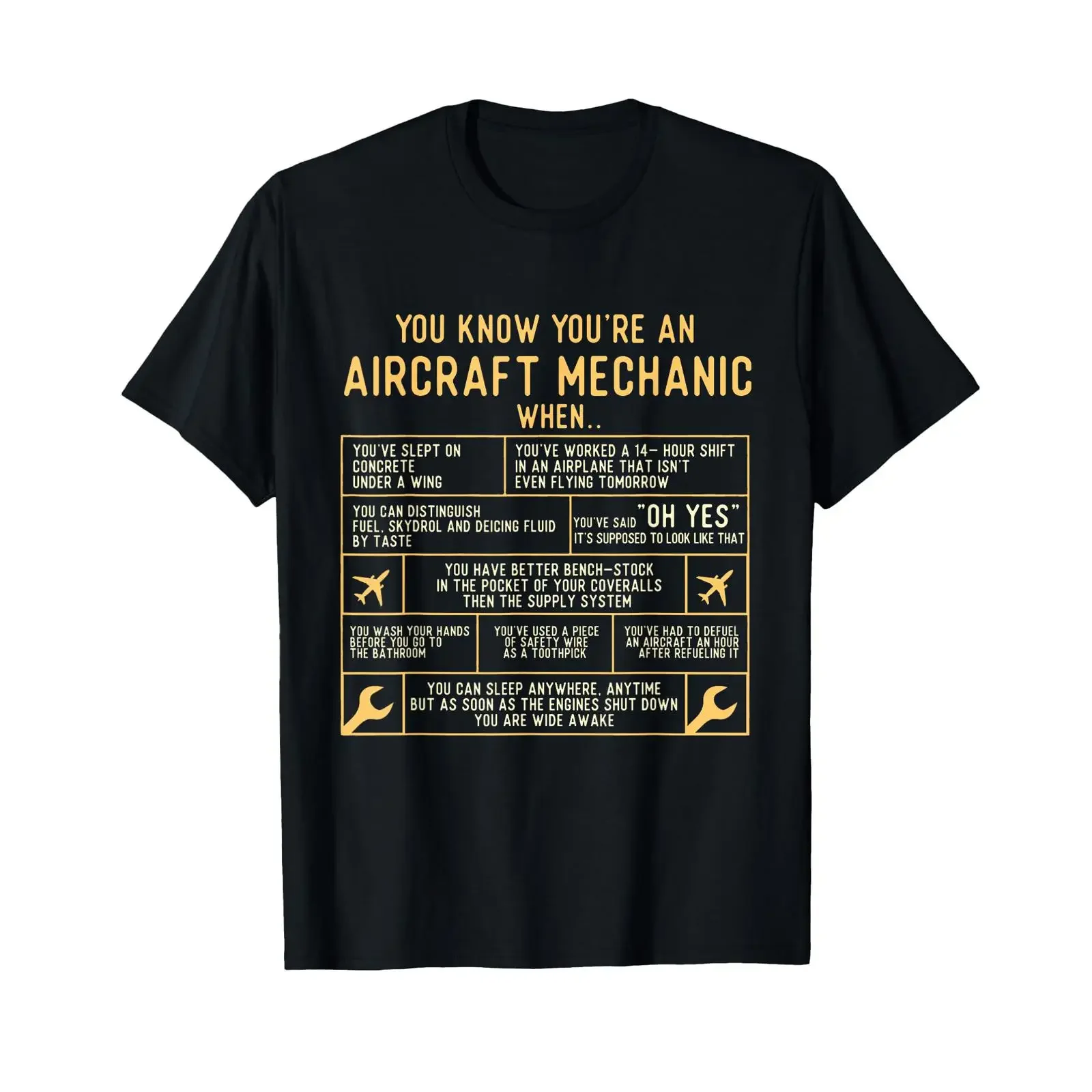 You Know You're an Aircraft Mechanic Airplane Maintenance T Shirt Small vintage Washed homme streetwear Casual Stylish fashion