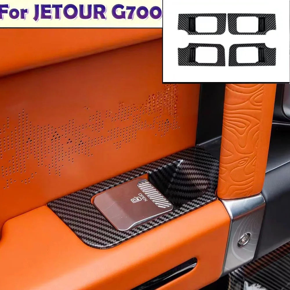 

Fit For JETOUR G700 2025 2026 Door Window Switch Panel Trim Covers ABS Carbon Fiber Pattern Stickers Car Interior
