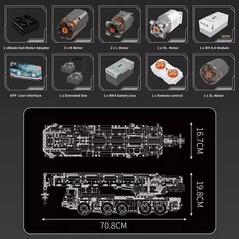 Mold King 18037 Technische vrachtwagen bouwsteen De gemotoriseerde tractor op wielen Set Assemblage baksteen speelgoed Kerstcadeau voor kinderen