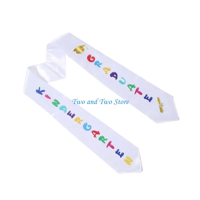 HX6F Elegant Kindergarten Graduation Sash Sateen Fabric Ceremony Shoulder Band Lightweight And Safe For Children