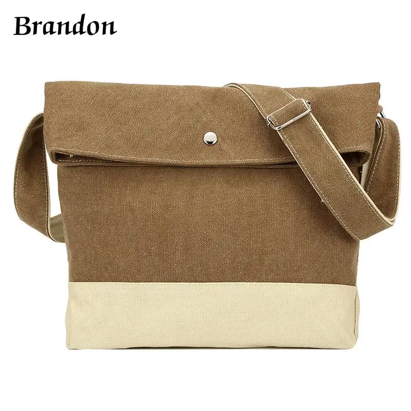 Korean style men's and women's universal temperament crossbody commuting simple one shoulder ins large capacity canvas bag